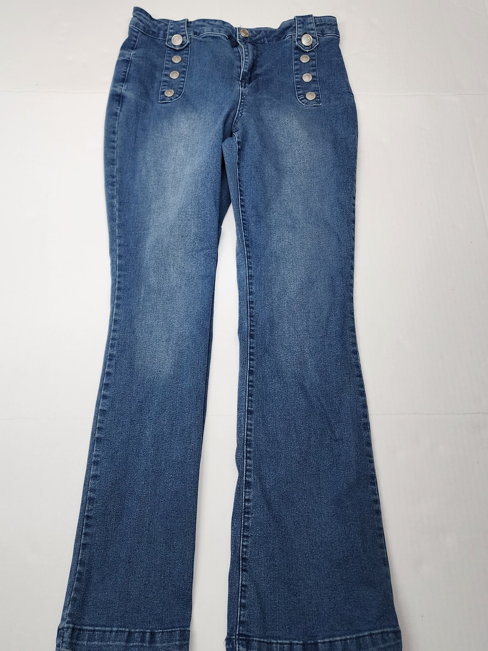 Zoe + Phoebe Jeans Womens Size 10 High Rise Slim Bootcut Nautical Western Button